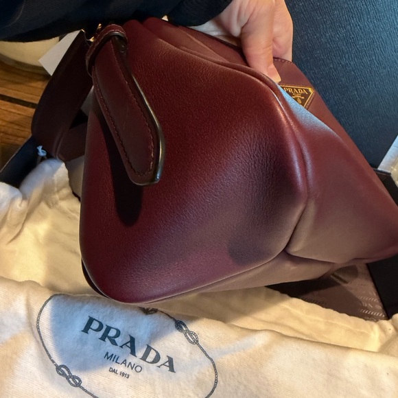 Prada Aimee Medium Deep Burgundy Shoulder Bag, new. - Picture 5 of 10
